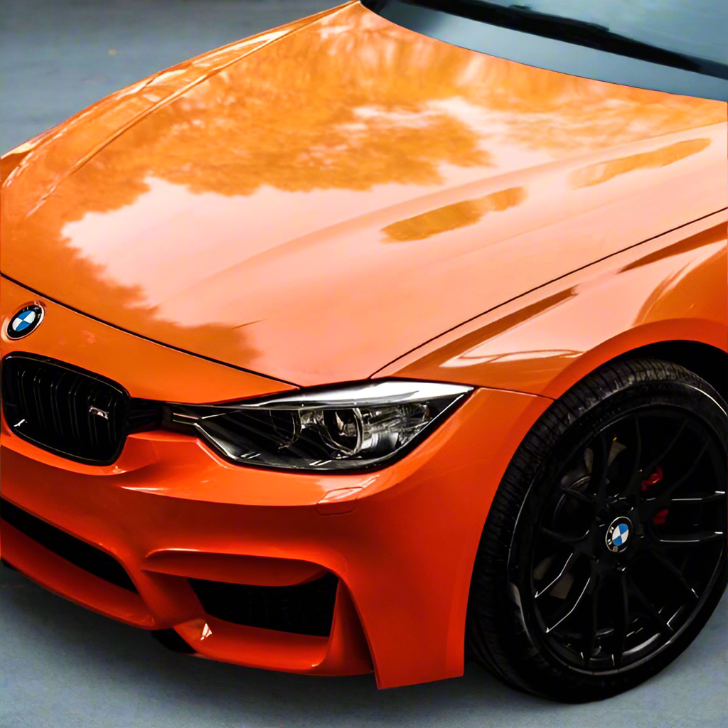 Glossy metallic orange